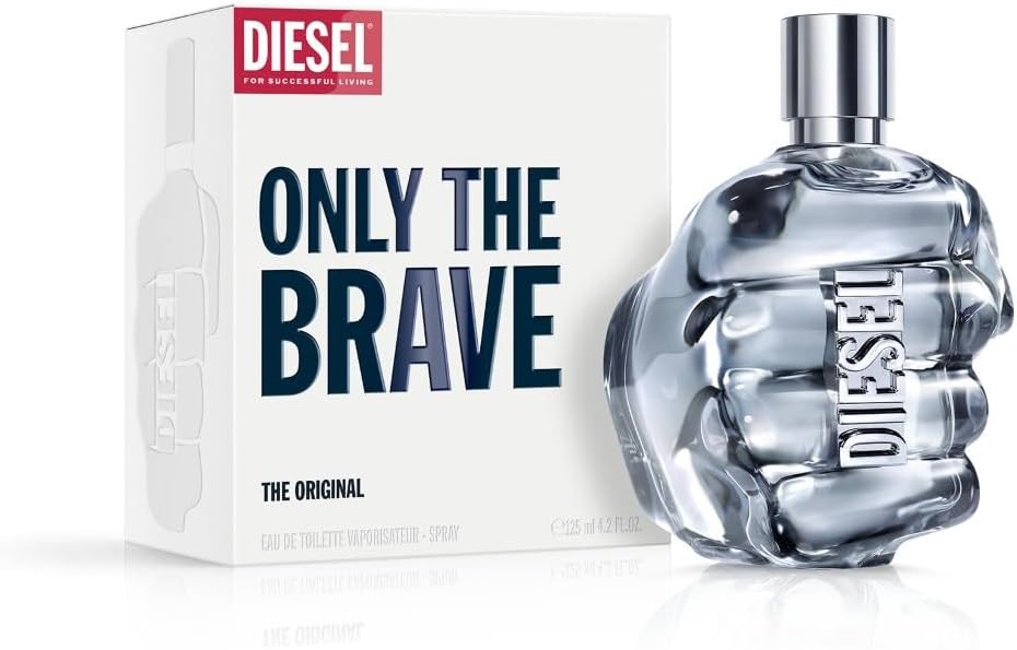 Diesel Only The Brave, Iconic Eau de Toilette Aftershave, Perfume For Men, The Original Fresh Men's Fragrance, Citrus Woody Fragrance with Lemon, Mandarin, Leather & Cedar