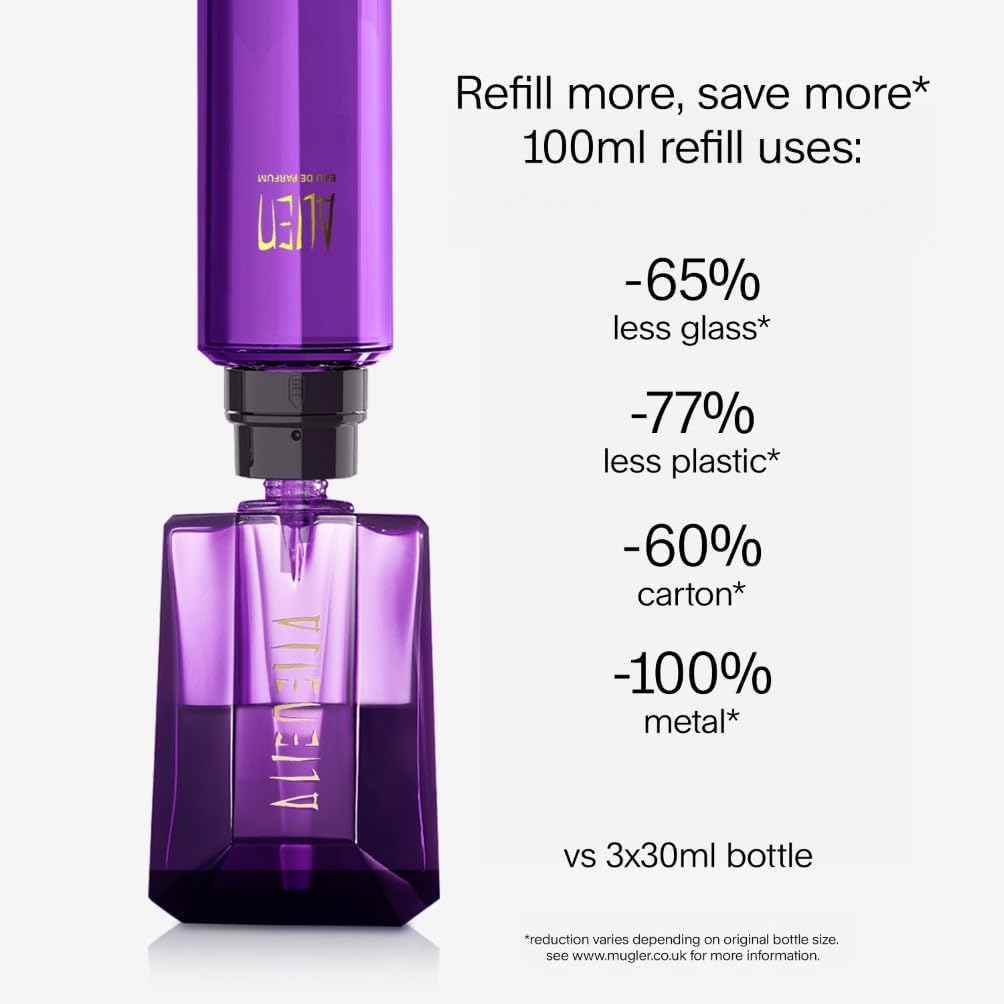 Mugler Alien Eau de Parfum for Women, Ambery Woody Floral Fragrance, featuring Jasmine Sambac, Cashmeran Wood, White Amber, Powerful, Sensual, Radiant Scent, Long-Lasting