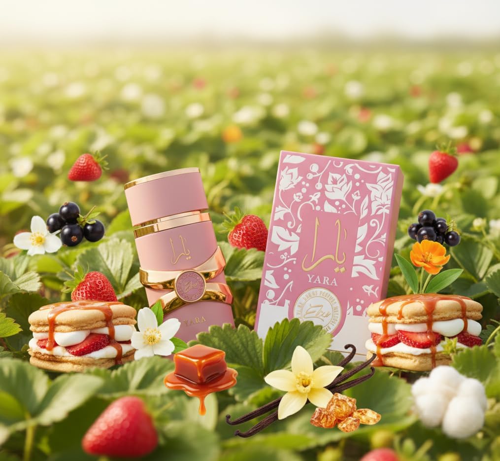 Lattafa Yara Elixir Eau de Parfum for Women 100 ML – Long-Lasting Fruity Floral Vanilla Perfume with Strawberry, Jasmine & Musk Notes | Luxury Gift Fragrance