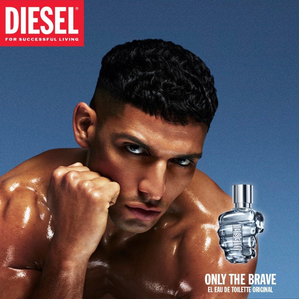 Diesel Only The Brave, Iconic Eau de Toilette Aftershave, Perfume For Men, The Original Fresh Men's Fragrance, Citrus Woody Fragrance with Lemon, Mandarin, Leather & Cedar