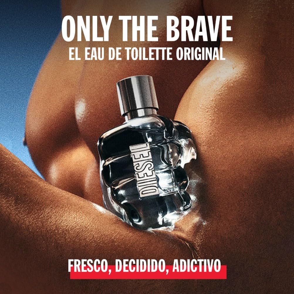Diesel Only The Brave, Iconic Eau de Toilette Aftershave, Perfume For Men, The Original Fresh Men's Fragrance, Citrus Woody Fragrance with Lemon, Mandarin, Leather & Cedar