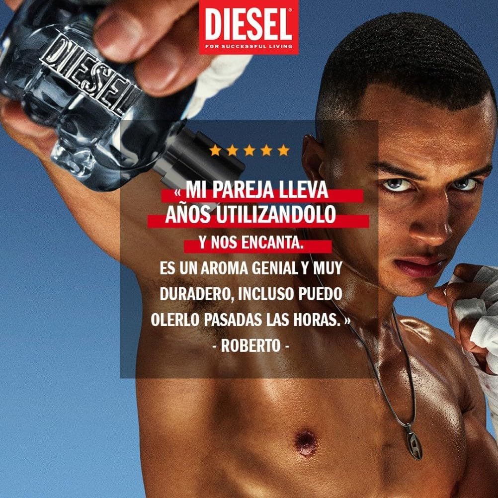 Diesel Only The Brave, Iconic Eau de Toilette Aftershave, Perfume For Men, The Original Fresh Men's Fragrance, Citrus Woody Fragrance with Lemon, Mandarin, Leather & Cedar