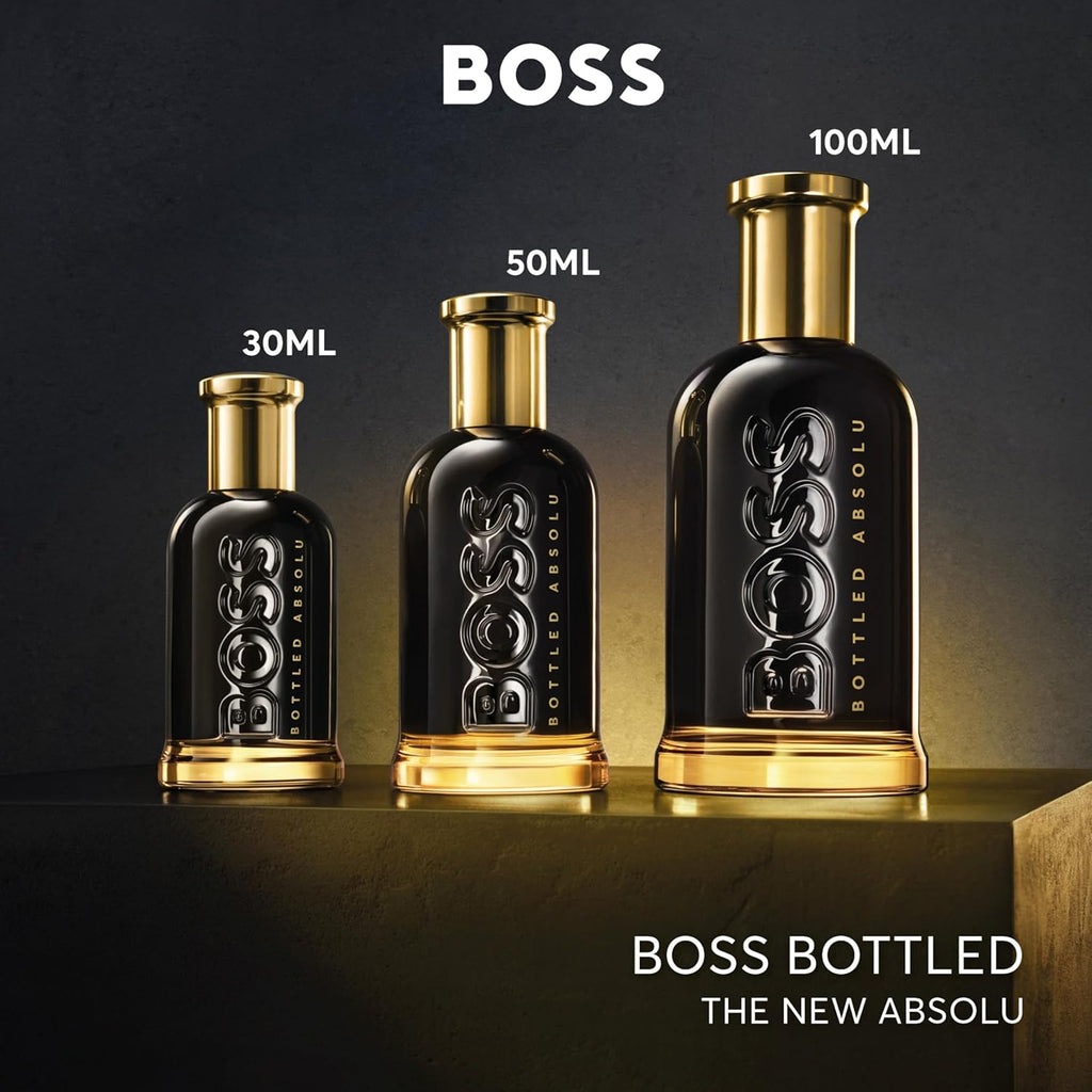 BOSS Bottled Absolu Parfum Intense, Men's Perfume, Woody and Leathery Aroma, Highly Concentrated Fragrance