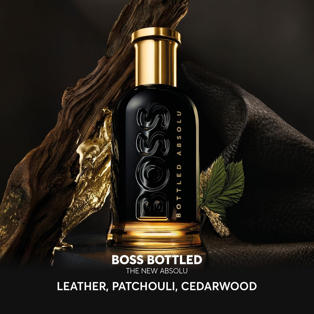 BOSS Bottled Absolu Parfum Intense, Men's Perfume, Woody and Leathery Aroma, Highly Concentrated Fragrance